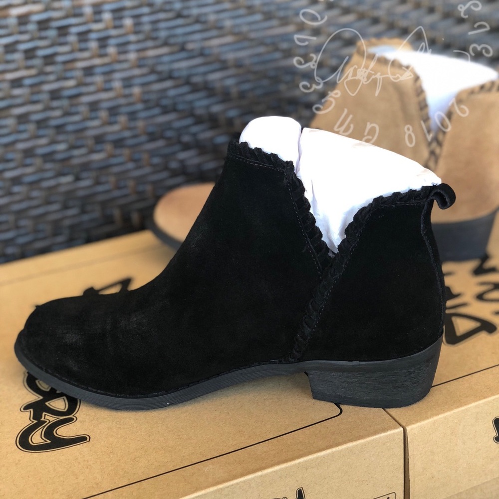 Black Suede Ankle Booties - Picture 5 of 8